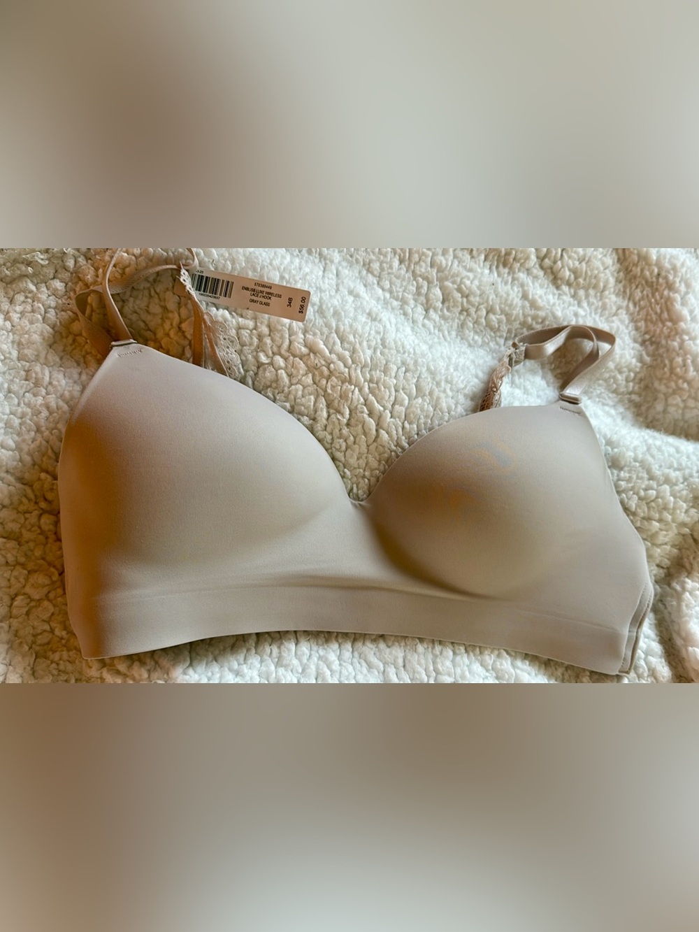Soma Enbliss Luxe wireless bra. Color gray glass